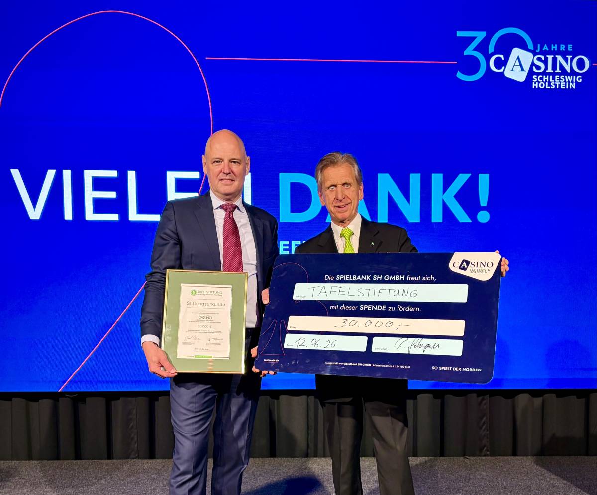 Casino Schleswig-Holstein wird Zustifter der Tafelstiftung